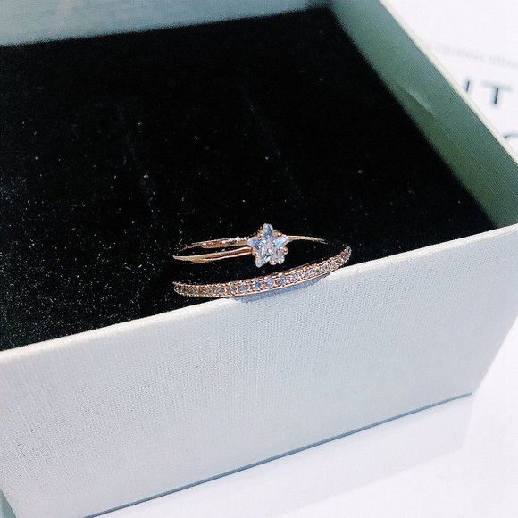 Star Diamond Pave Rose Gold Ring - Picture 4 of 8